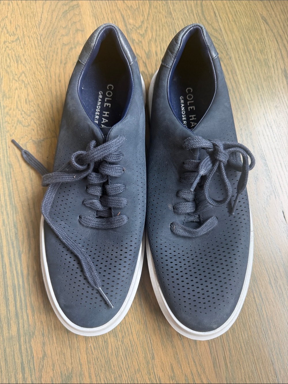 Cole Haan Men's Dark Blue Perforated Lace-Up Sneakers